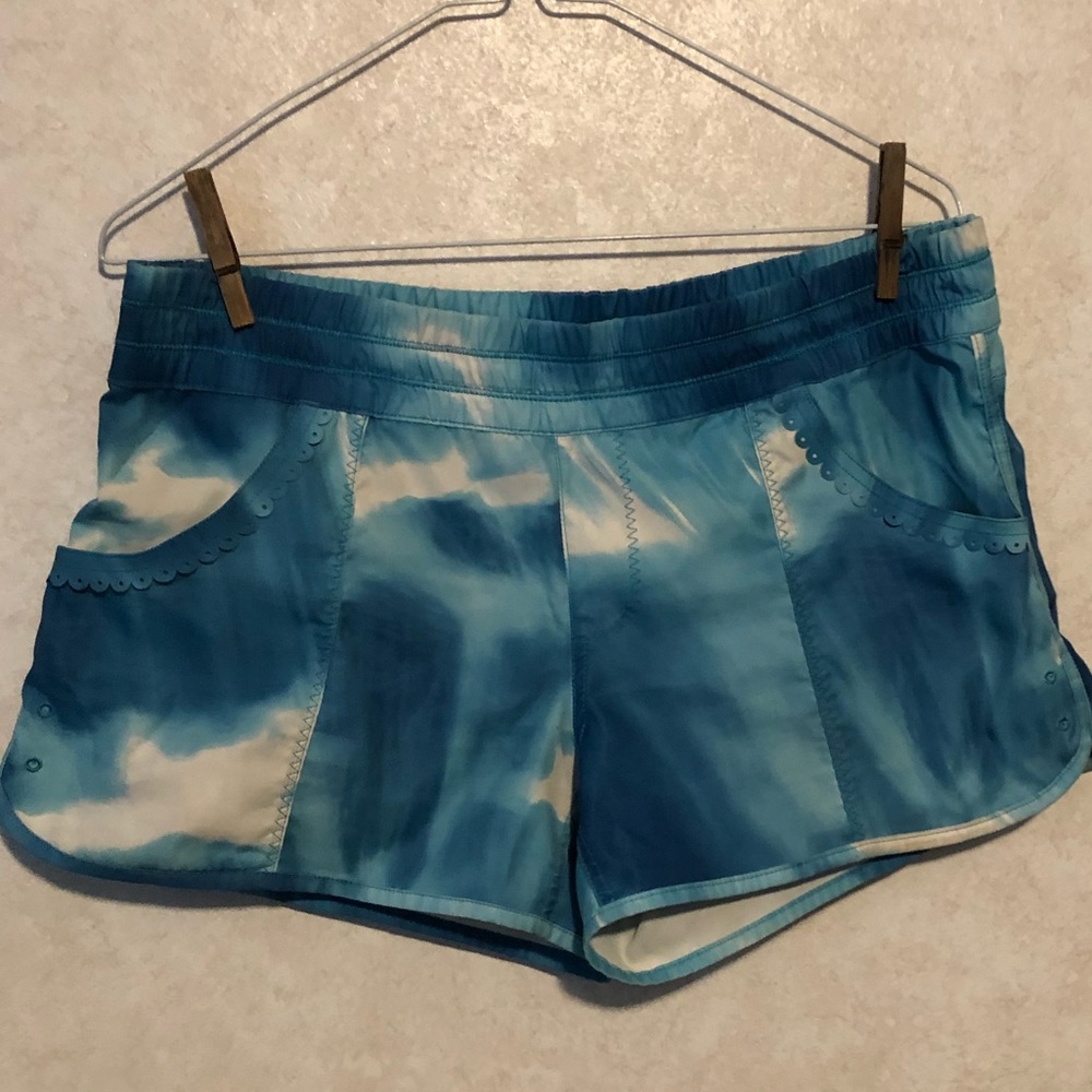 LuluLemon shorts, unlined, size 10 (though I cannot locate the size dot).
